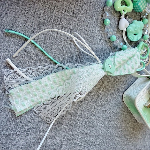 Mint Green Croc Mini Bag Charm Set | Mix & Match Keychain - Picture 8 of 12